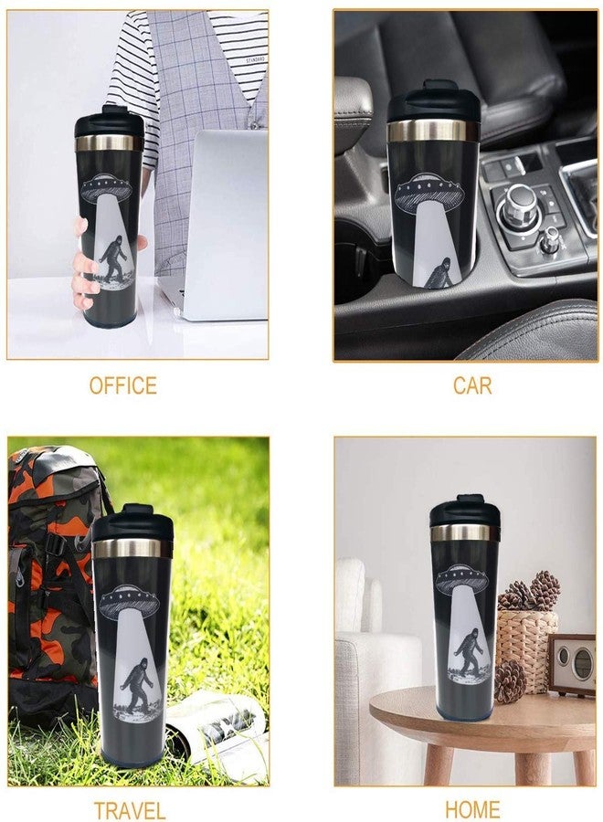IRIDESCENT UFO Bigfoot Travel Coffee Mug for Men Women, Stainless Steel Tea Cup for Friends Birthday Christmas Gift 12 Oz - Image 5